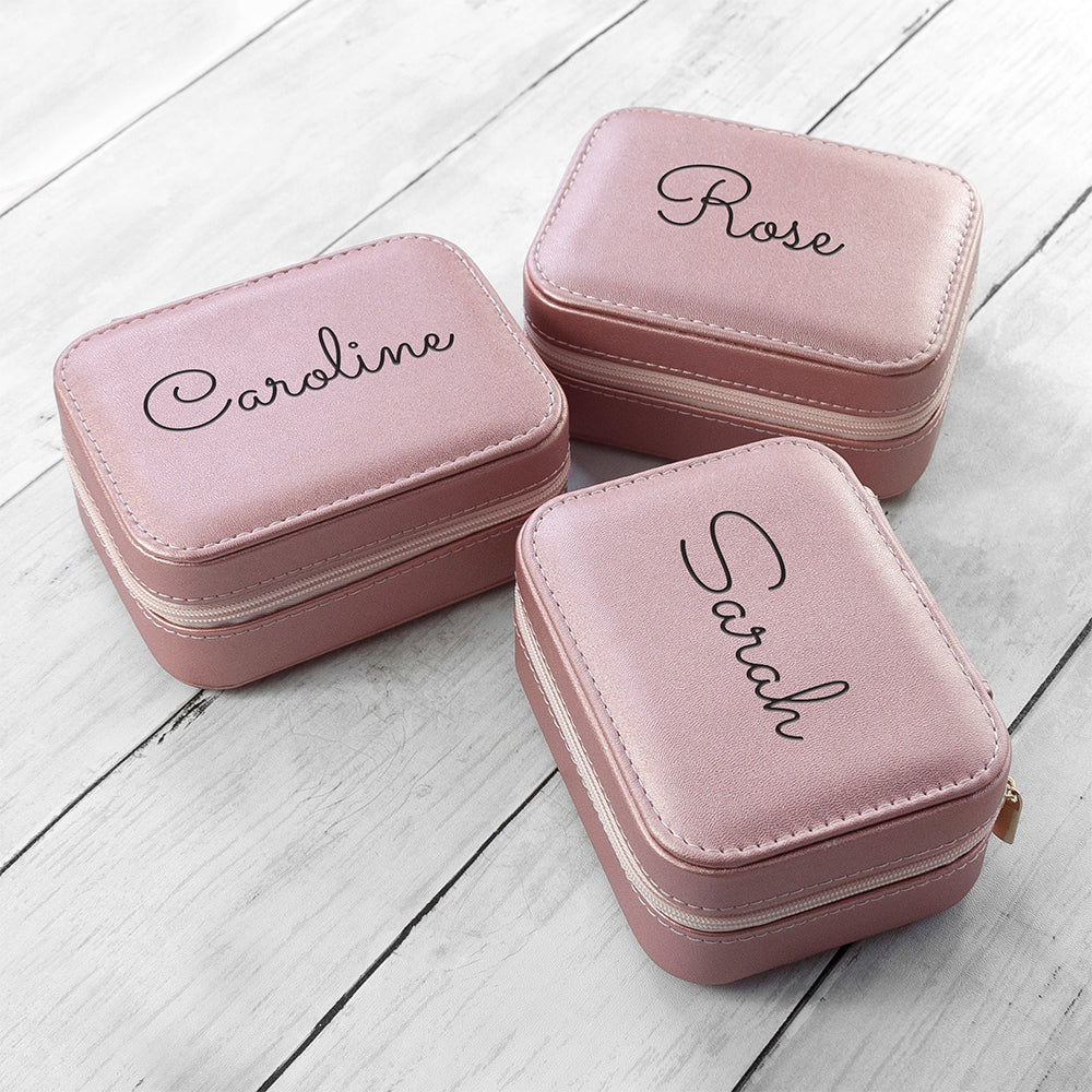 Personalised Pink Travel Jewellery Case