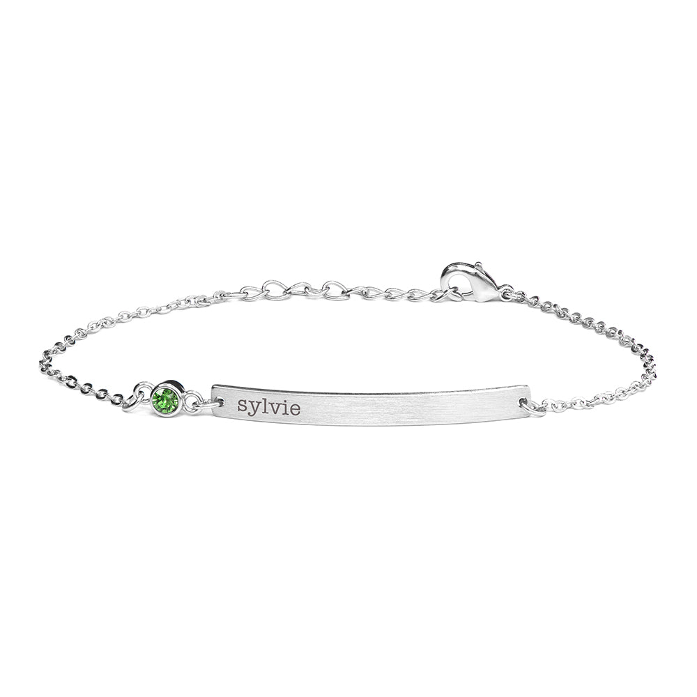 PersonalisedSilverBirthstoneSwarovskiCrystalBracelet