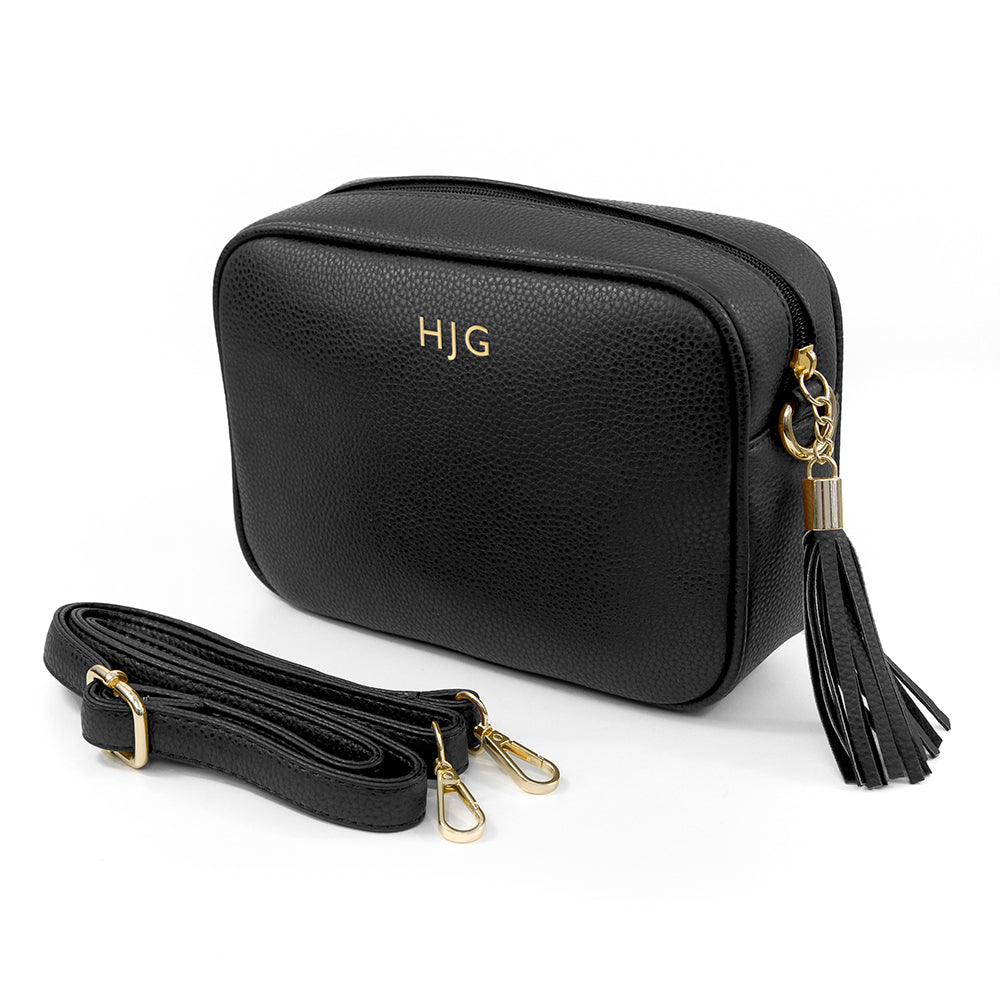 Personalised Vegan Leather Bag in Black