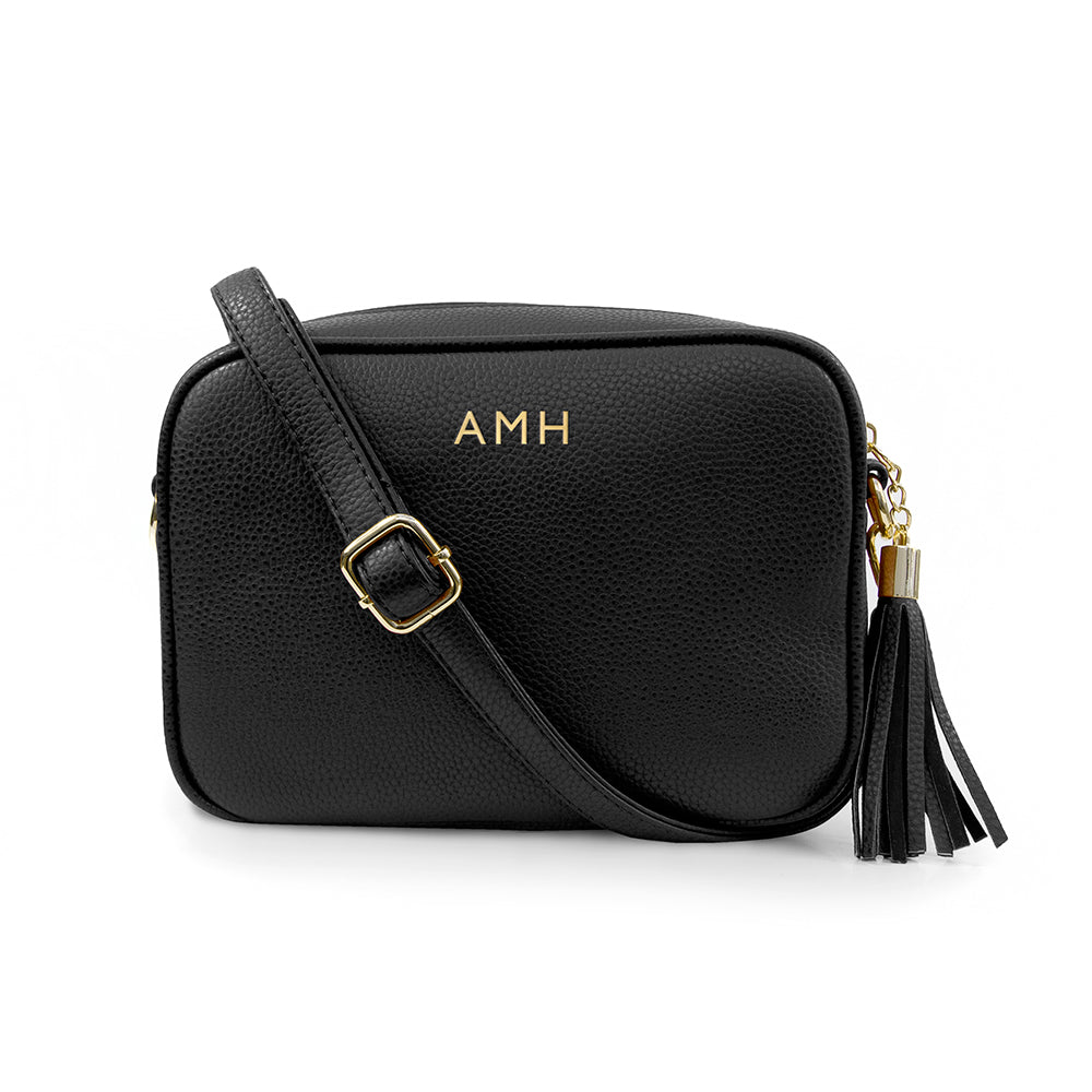 Personalised Vegan Leather Bag in Black