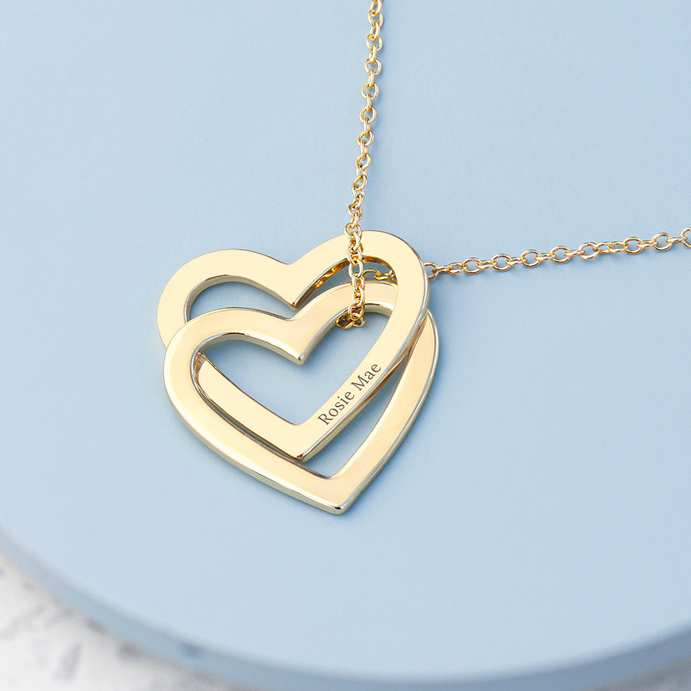 Personalised Entwined Hearts Necklace