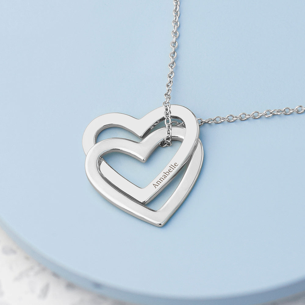 Personalised Entwined Hearts Necklace