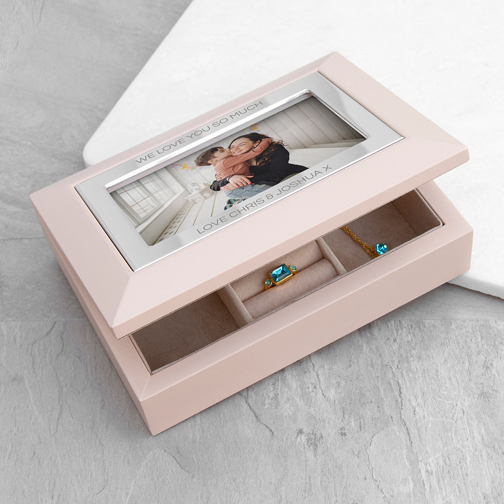 Personalised Nude Pink & Silver Photo Jewellery Box - Out of Stock