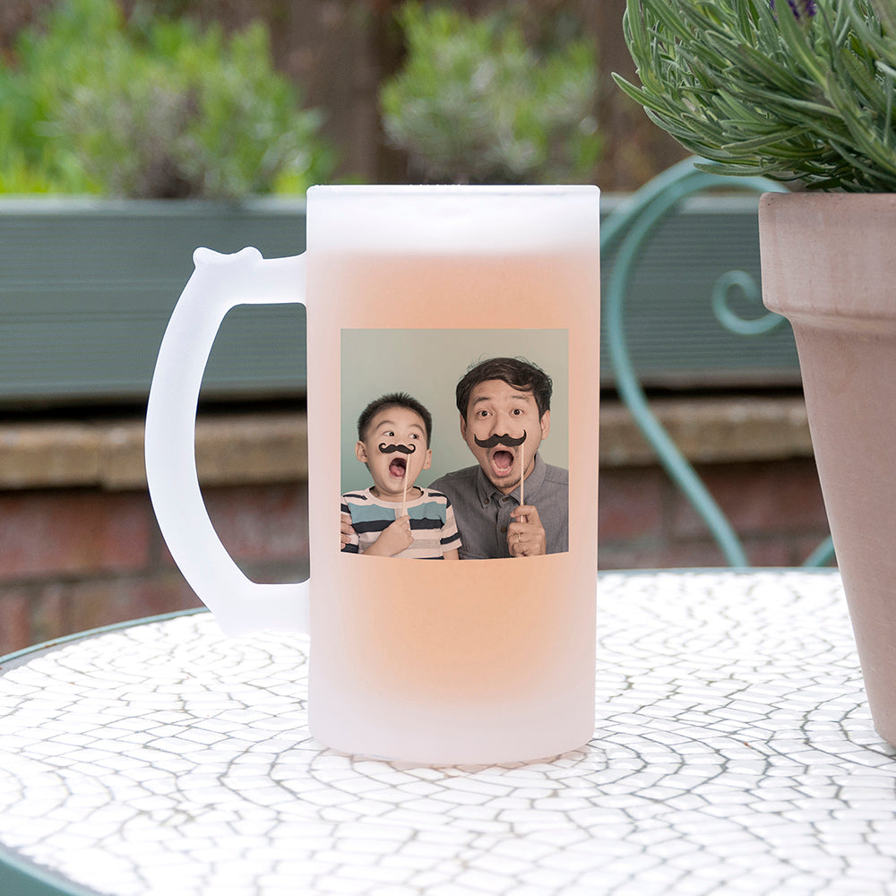 Personalised Photo Frosted Beer Stein