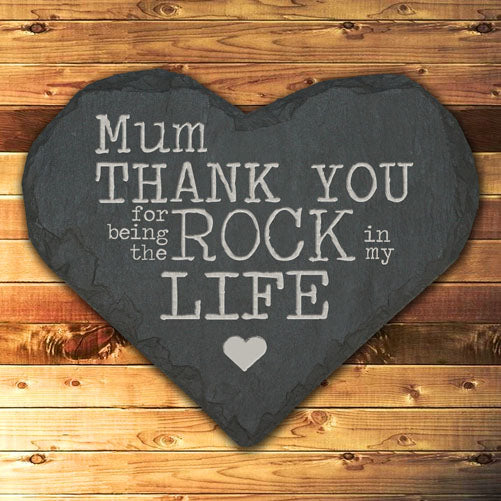Personalised Thank You Mum Slate Heart Keepsake