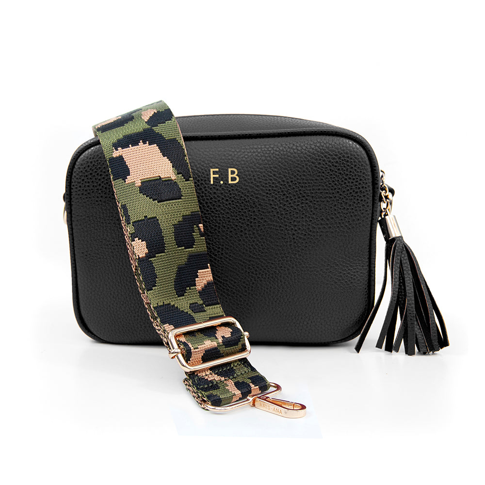 Personalised Vegan Leather Bag in Black