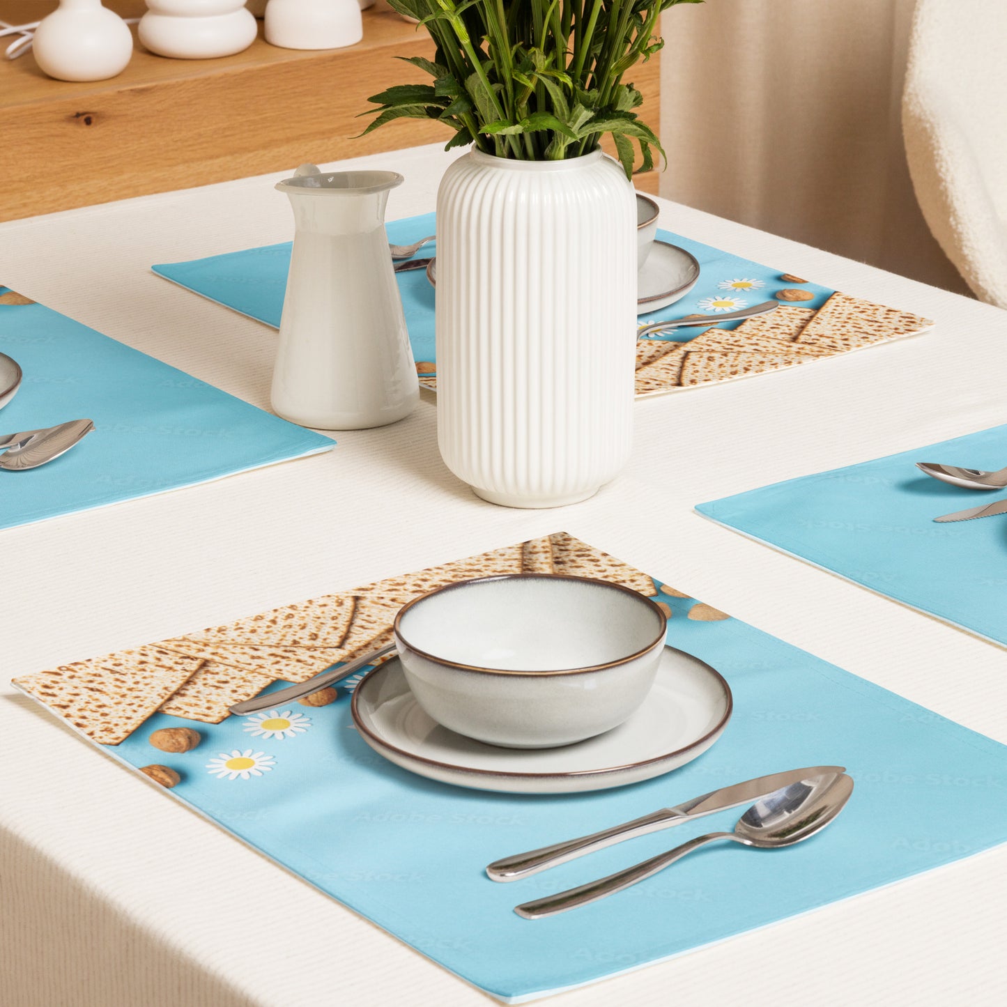 Passover Placemat Set, Blue