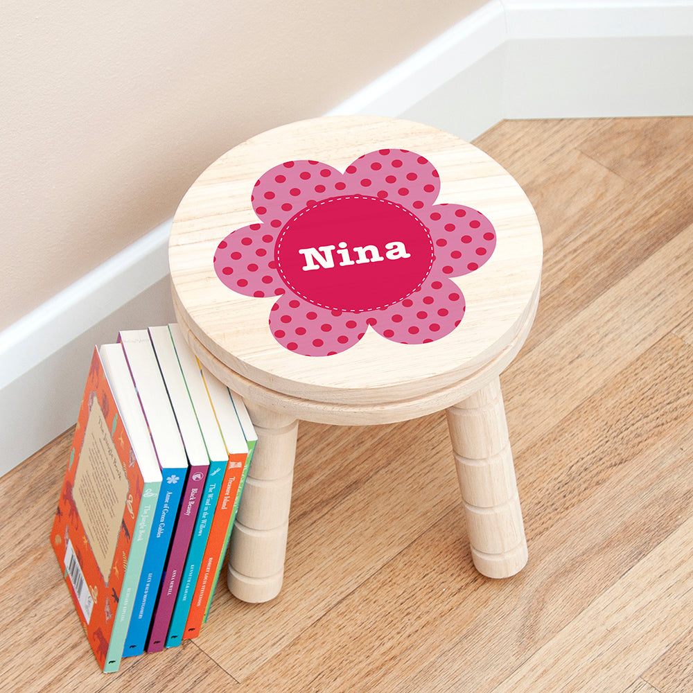 Personalised Kids' Flower Wooden Stool