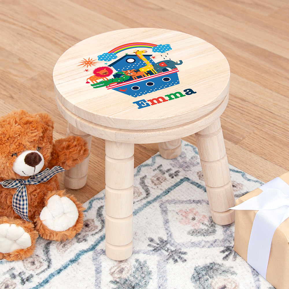 Personalised Noah's Ark Wooden Stool for kids