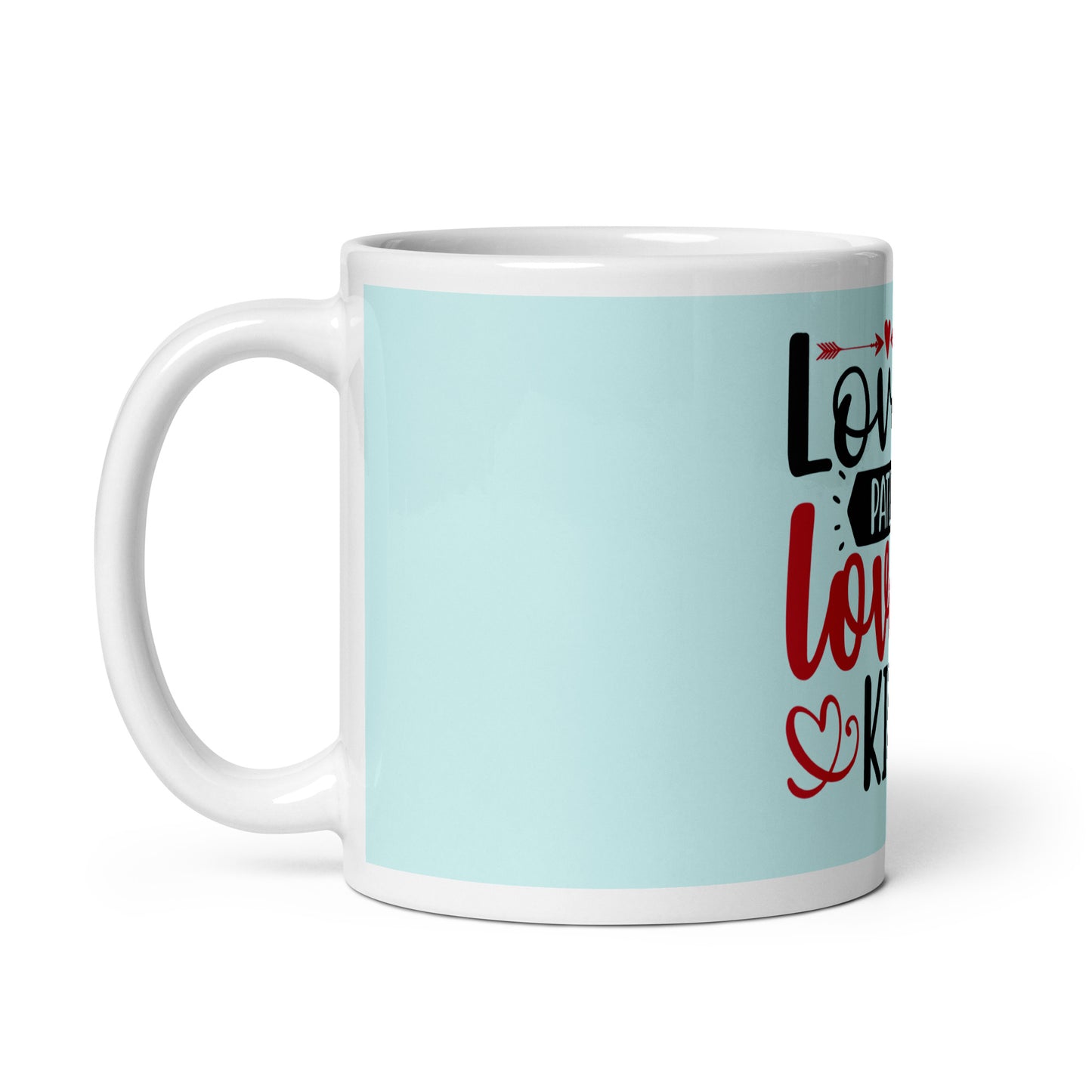 Love is Patient - Blue glossy mug