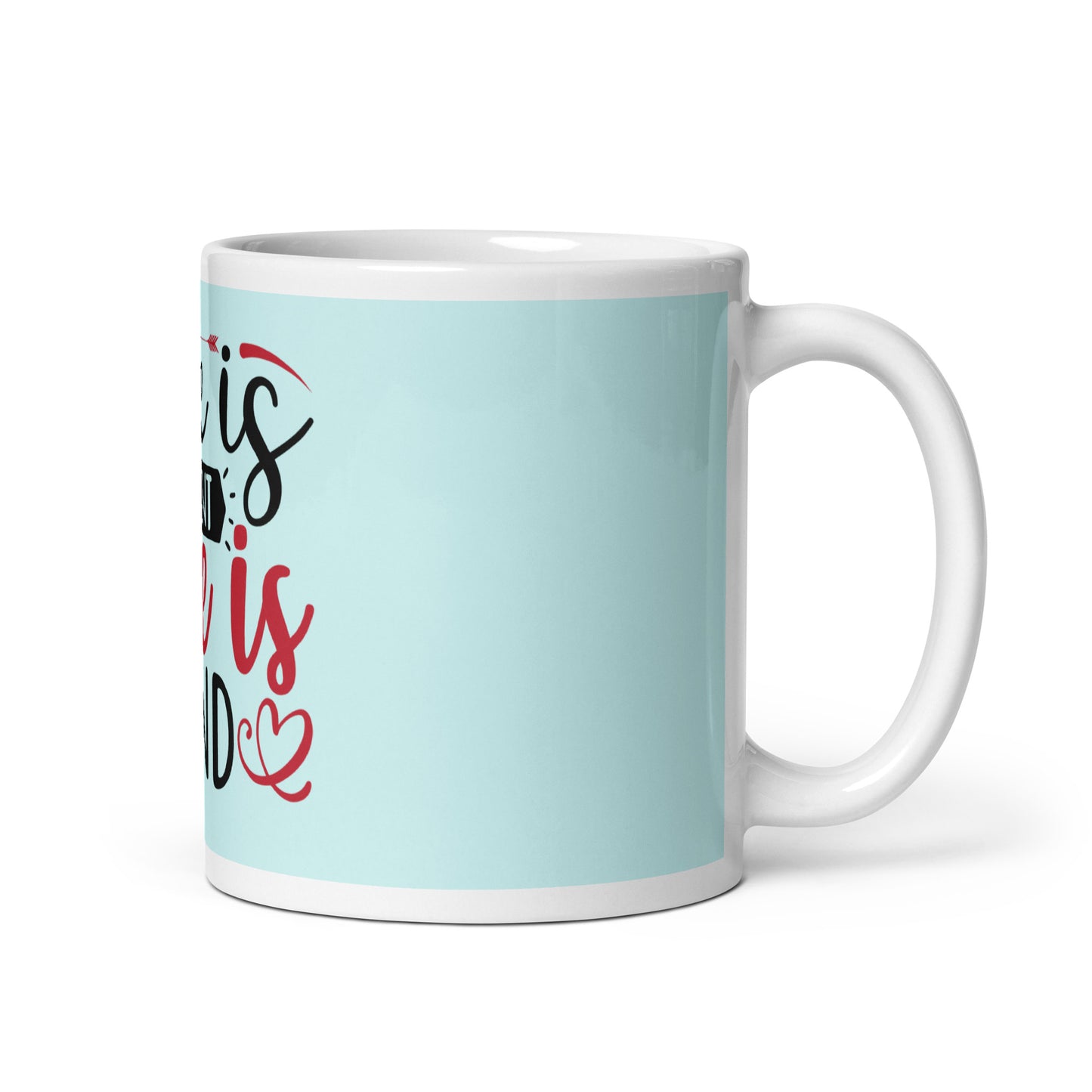 Love is Patient - Blue glossy mug