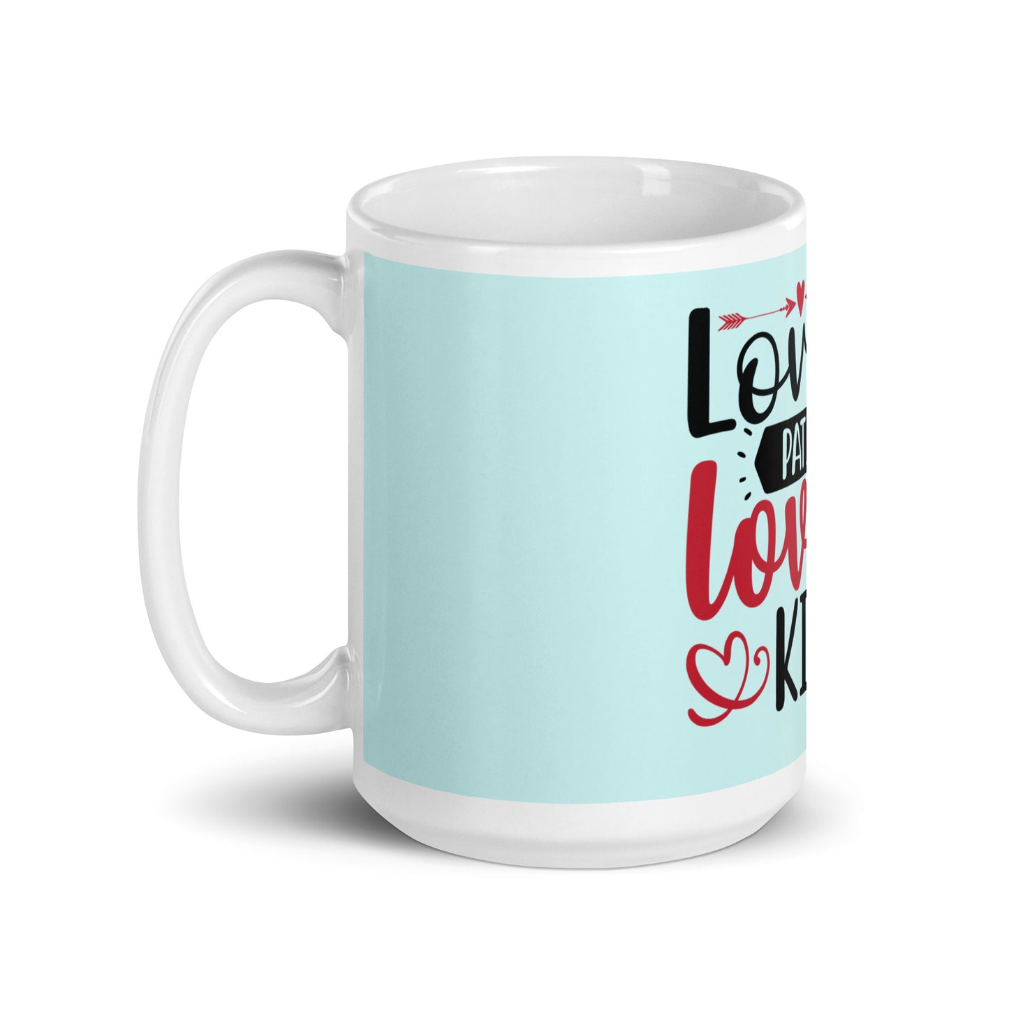 Love is Patient - Blue glossy mug