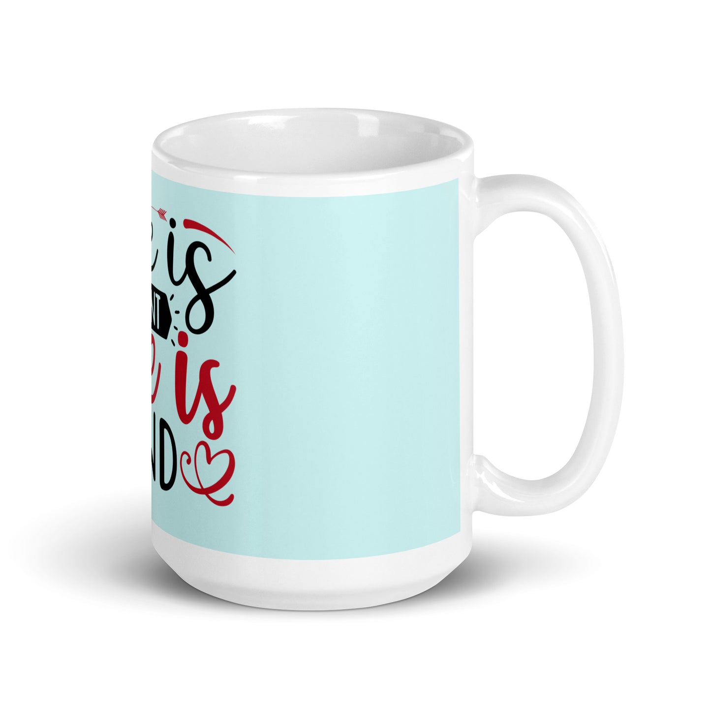 Love is Patient - Blue glossy mug