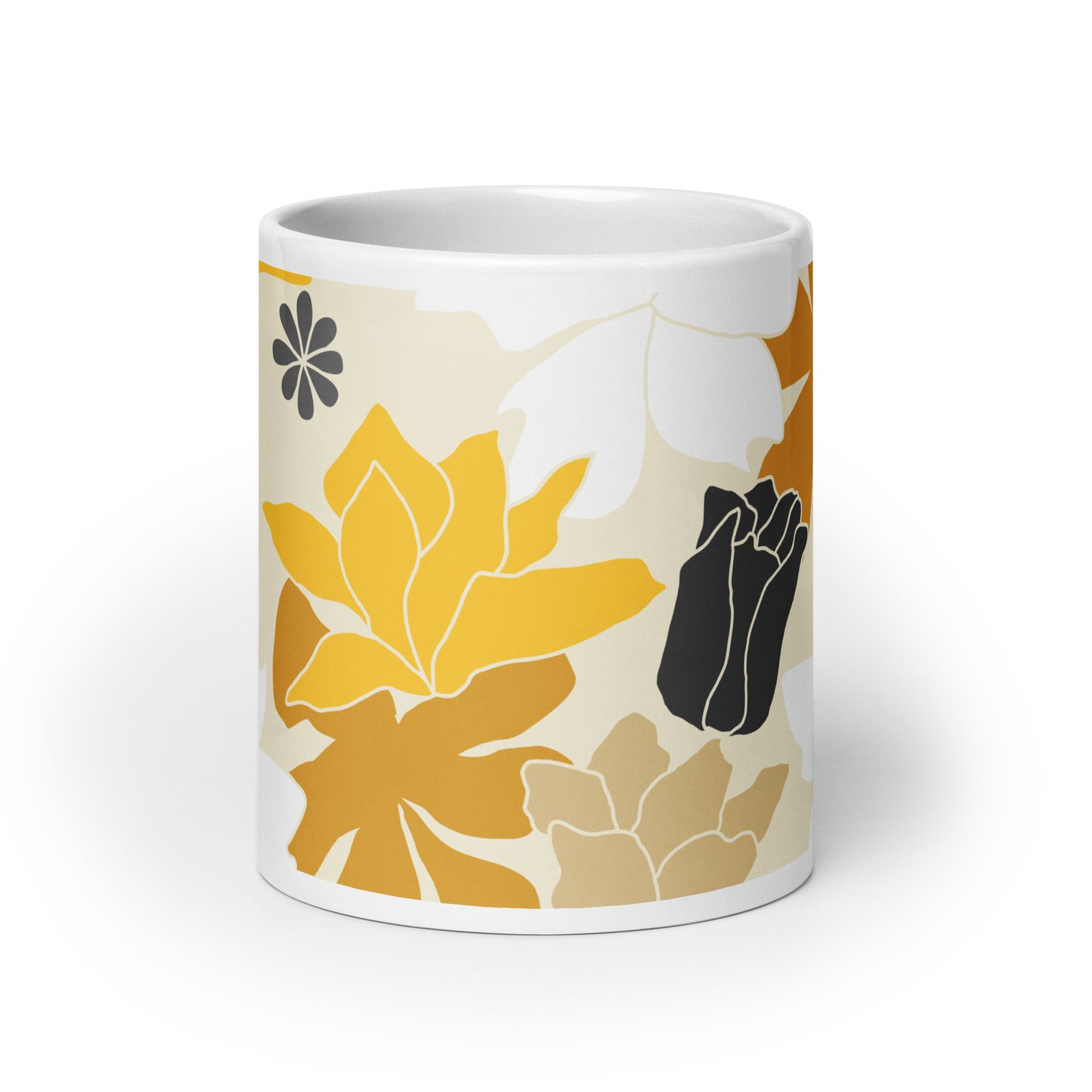 Yellow Flowers Glossy Mug