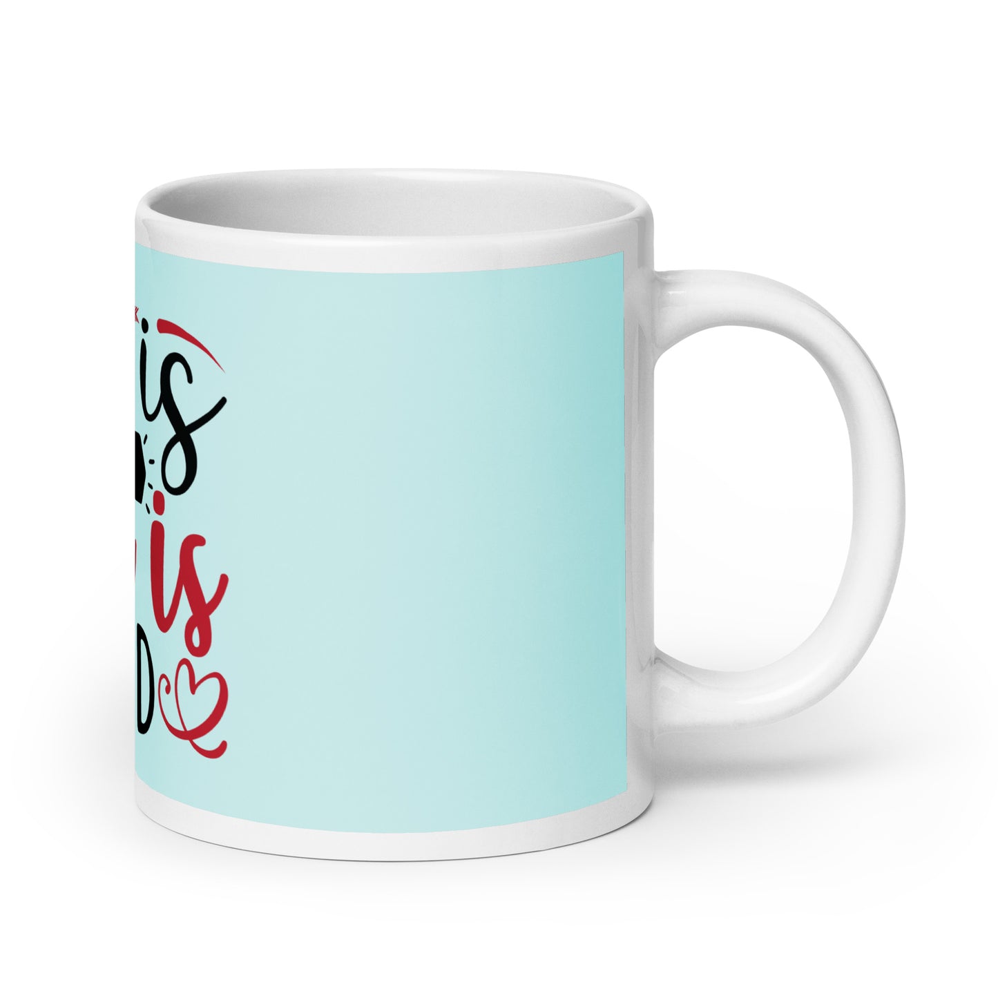 Love is Patient - Blue glossy mug