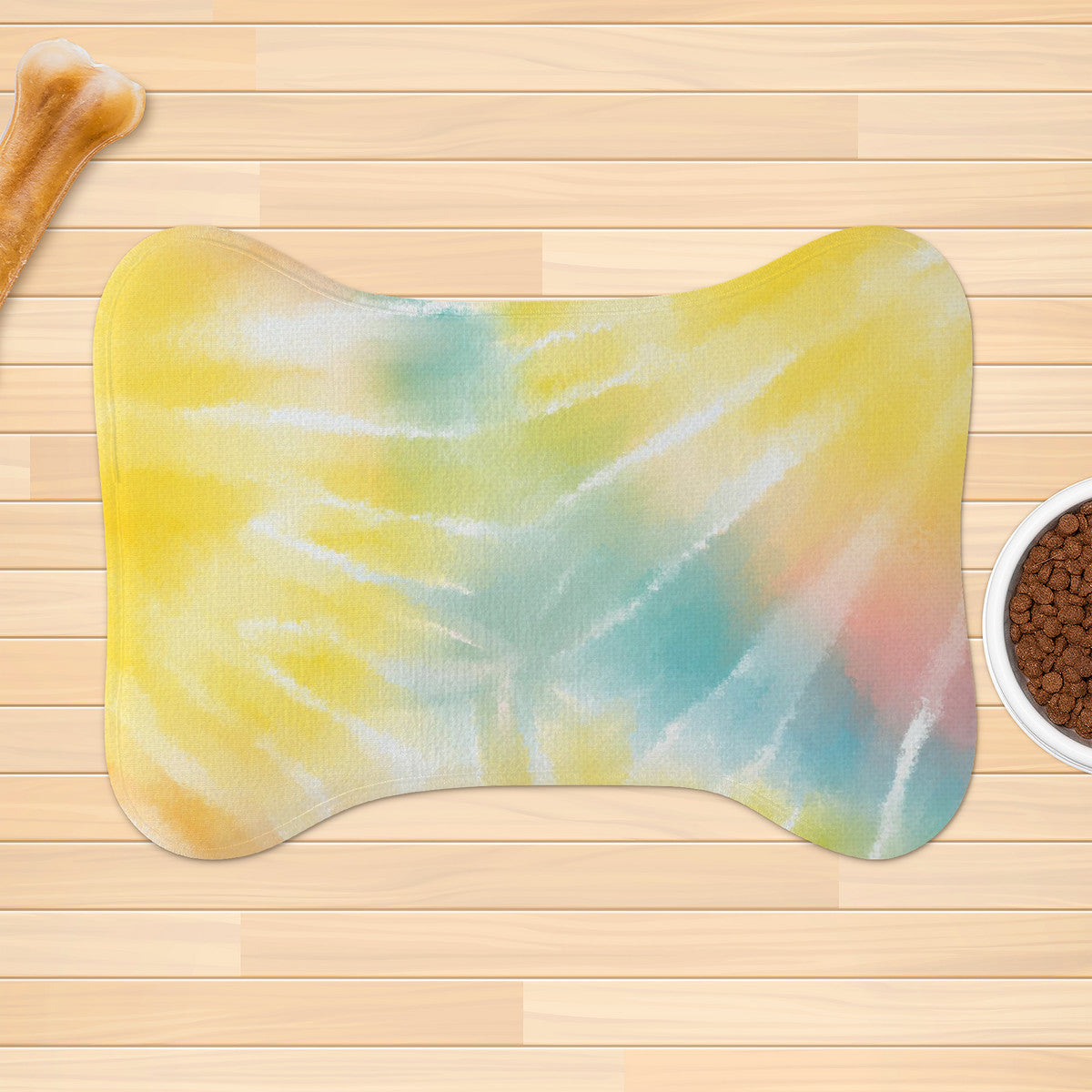 Big Paws Bone shaped Tie Dye Pet Rug