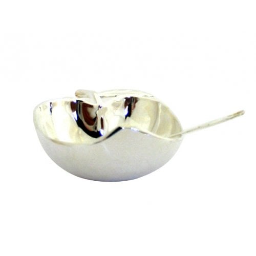 Silver Honey Dish With Spoon