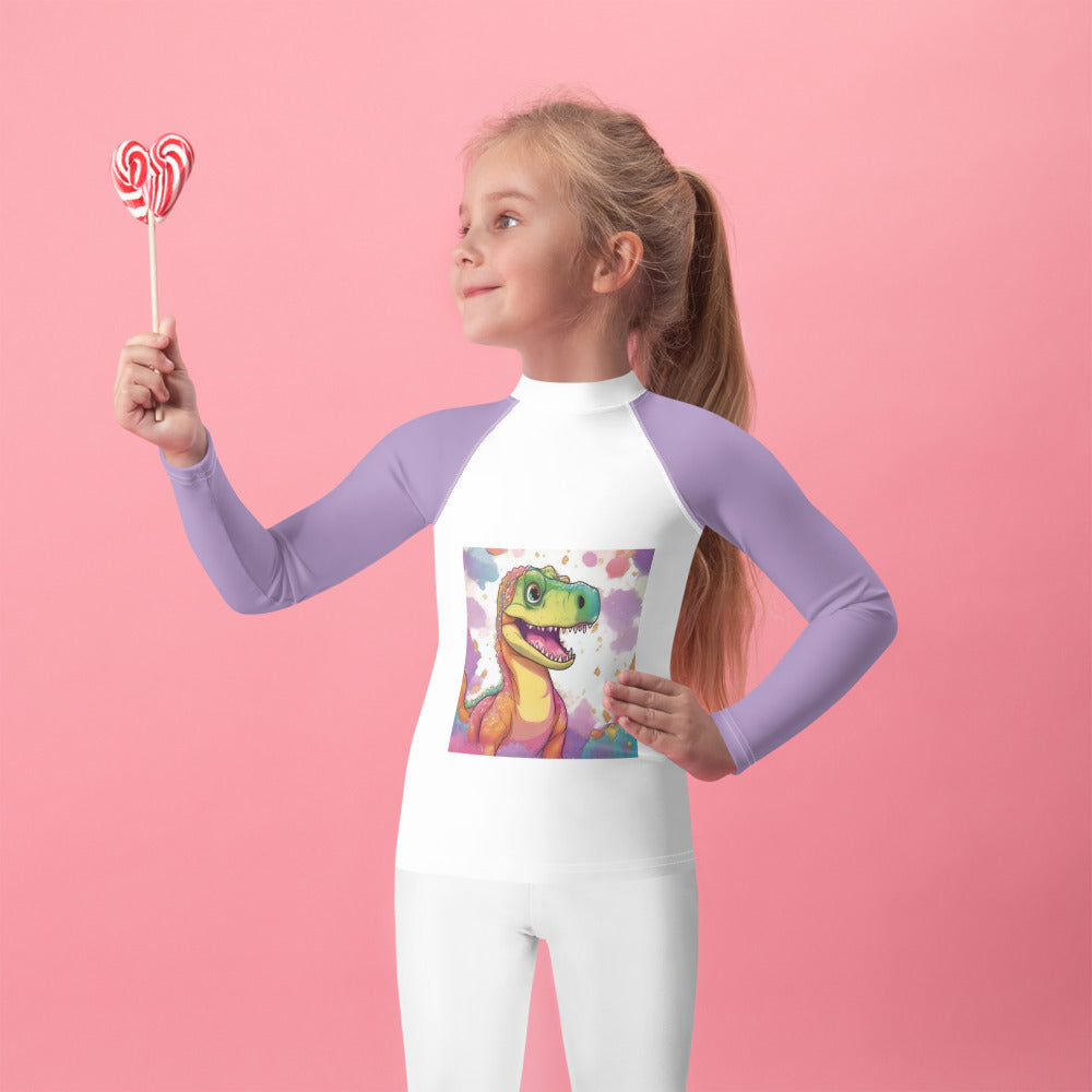 Swimwear & Purple Rash Guard Dinosaur Detail T2 7