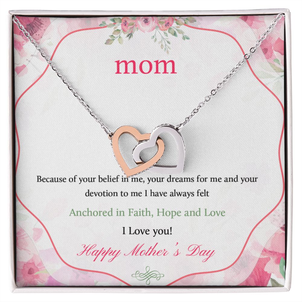Mothers Day Interlocking Hearts Necklace