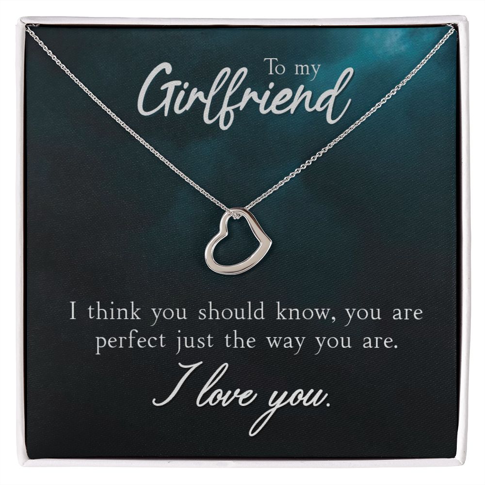 To My Girlfriend Lovely Heart Necklace