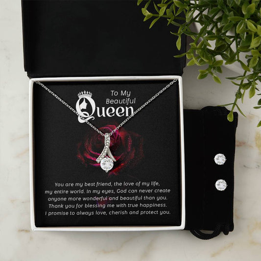 To My Queen - Alluring Beauty Necklace & Earrings