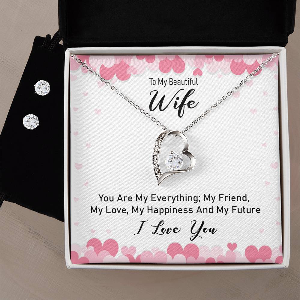 To My Wife - You're My Everything - Forever Love Necklace & Earrings