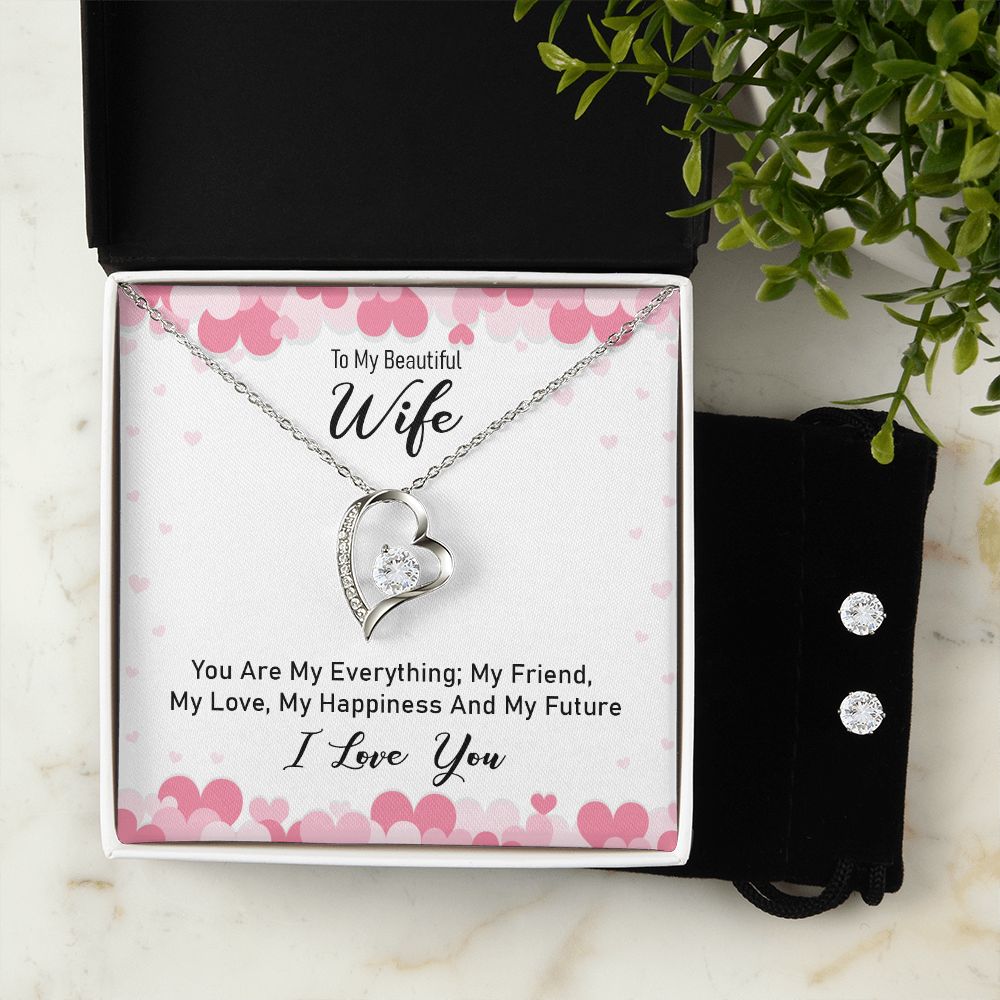 To My Wife - You're My Everything - Forever Love Necklace & Earrings