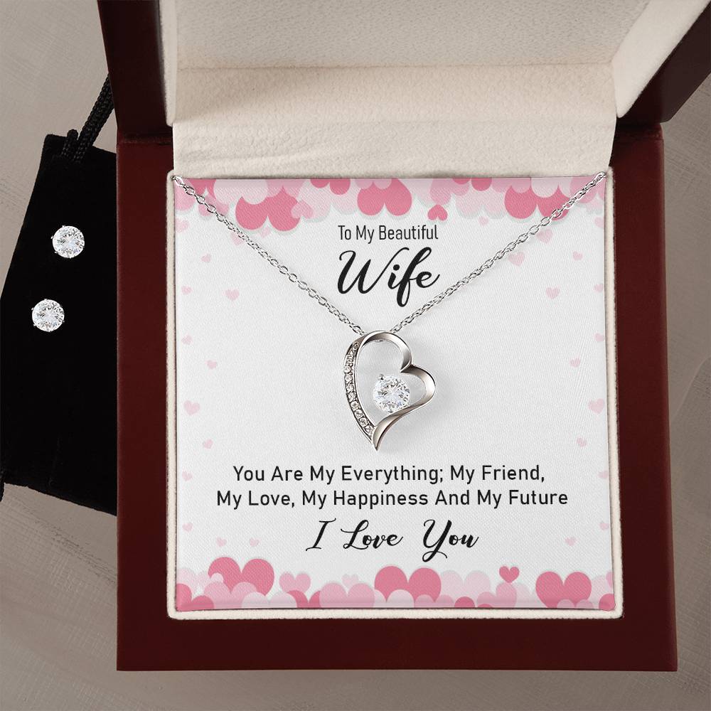 To My Wife - You're My Everything - Forever Love Necklace & Earrings