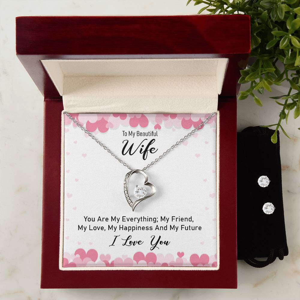 To My Wife - You're My Everything - Forever Love Necklace & Earrings