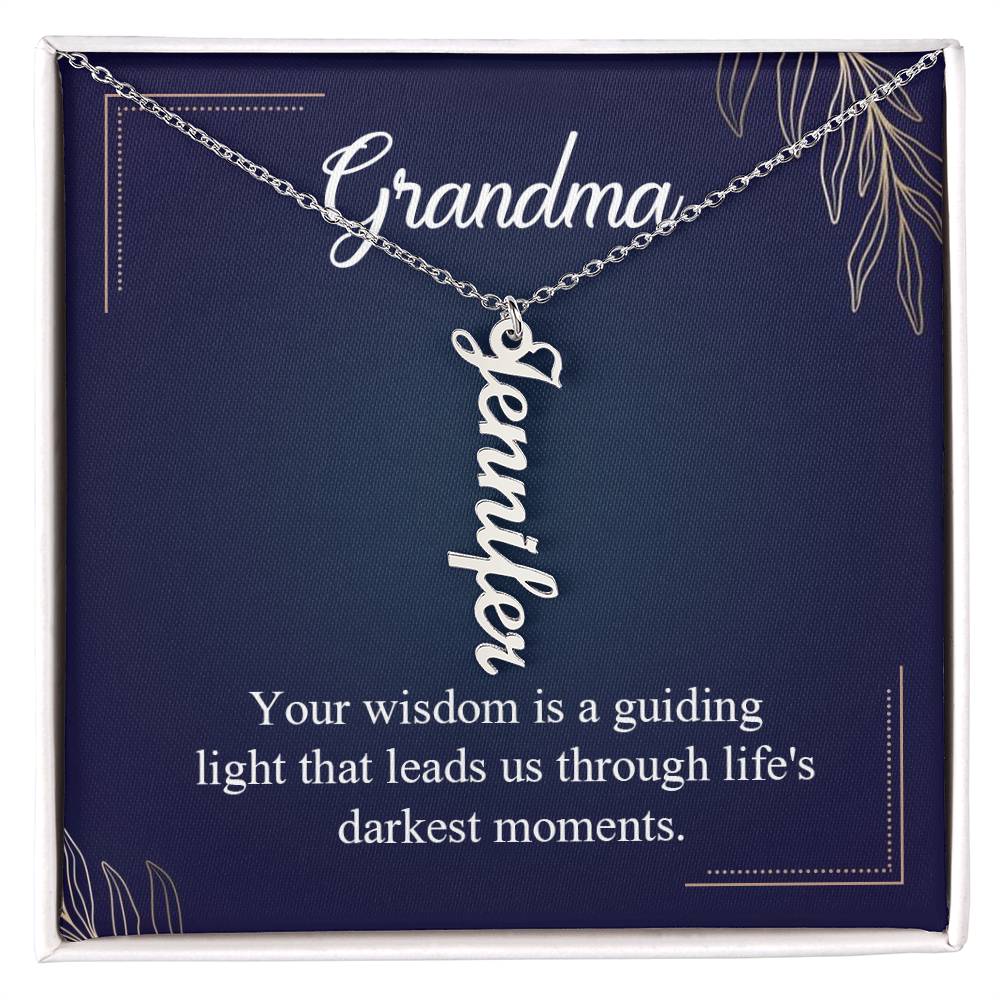 To Grandma Vertical Name Necklace