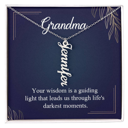 To Grandma - Vertical Name Necklace