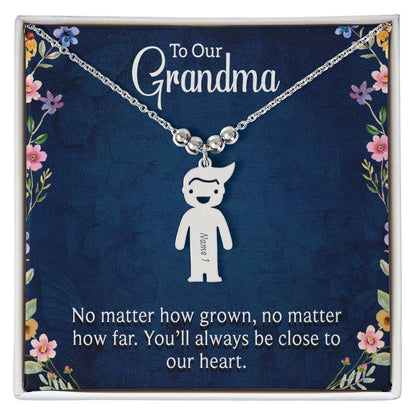 Kid Charm Necklace - To Our Grandma
