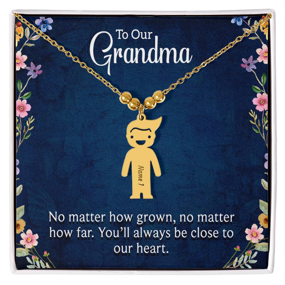 Kid Charm Necklace - To Our Grandma