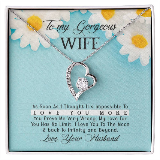 To My Wife - Love You More - Forever Love Necklace