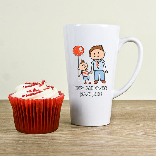 Personalised Kid's Artwork Latte Mug for Dad