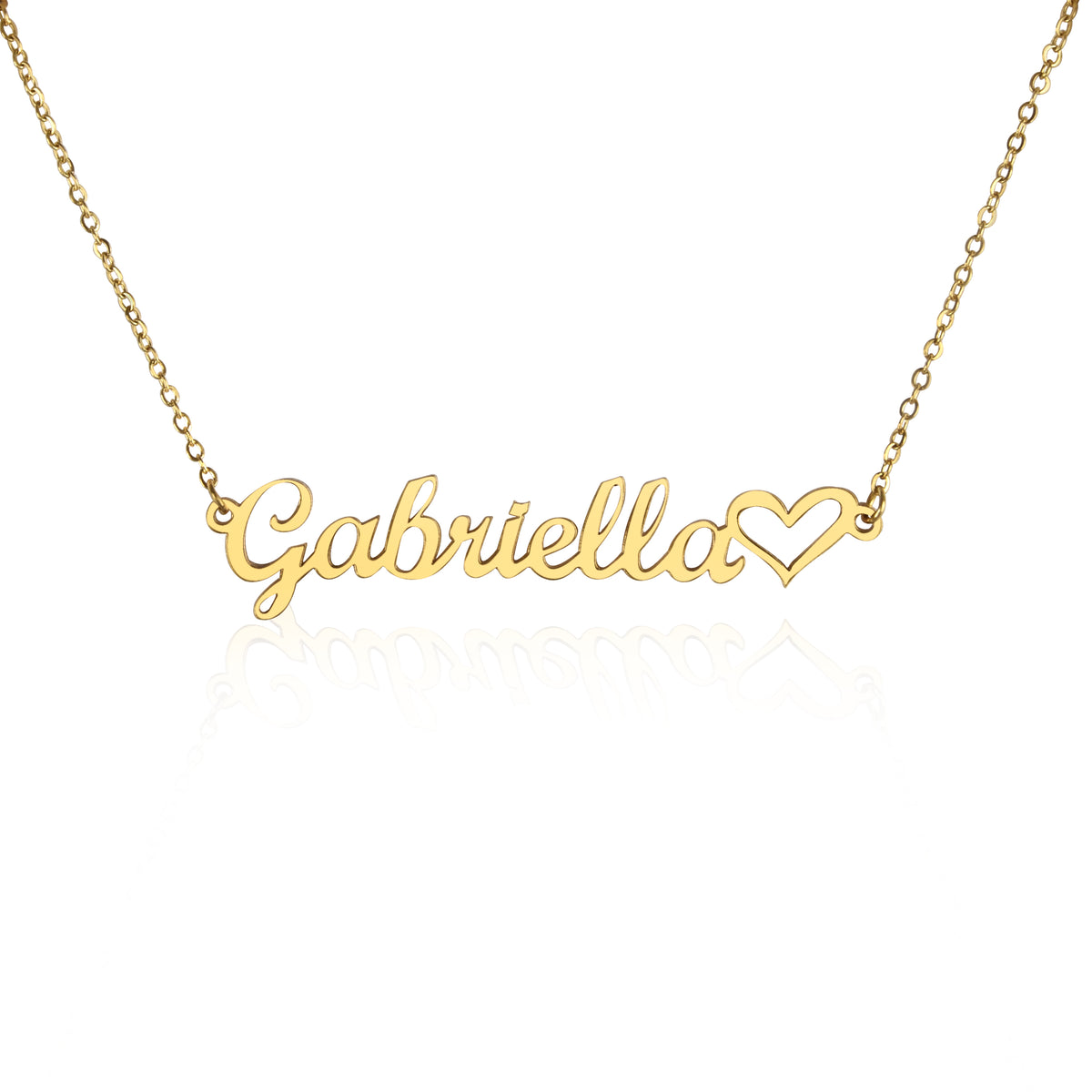 To My Wife Name Necklace Heart Detail