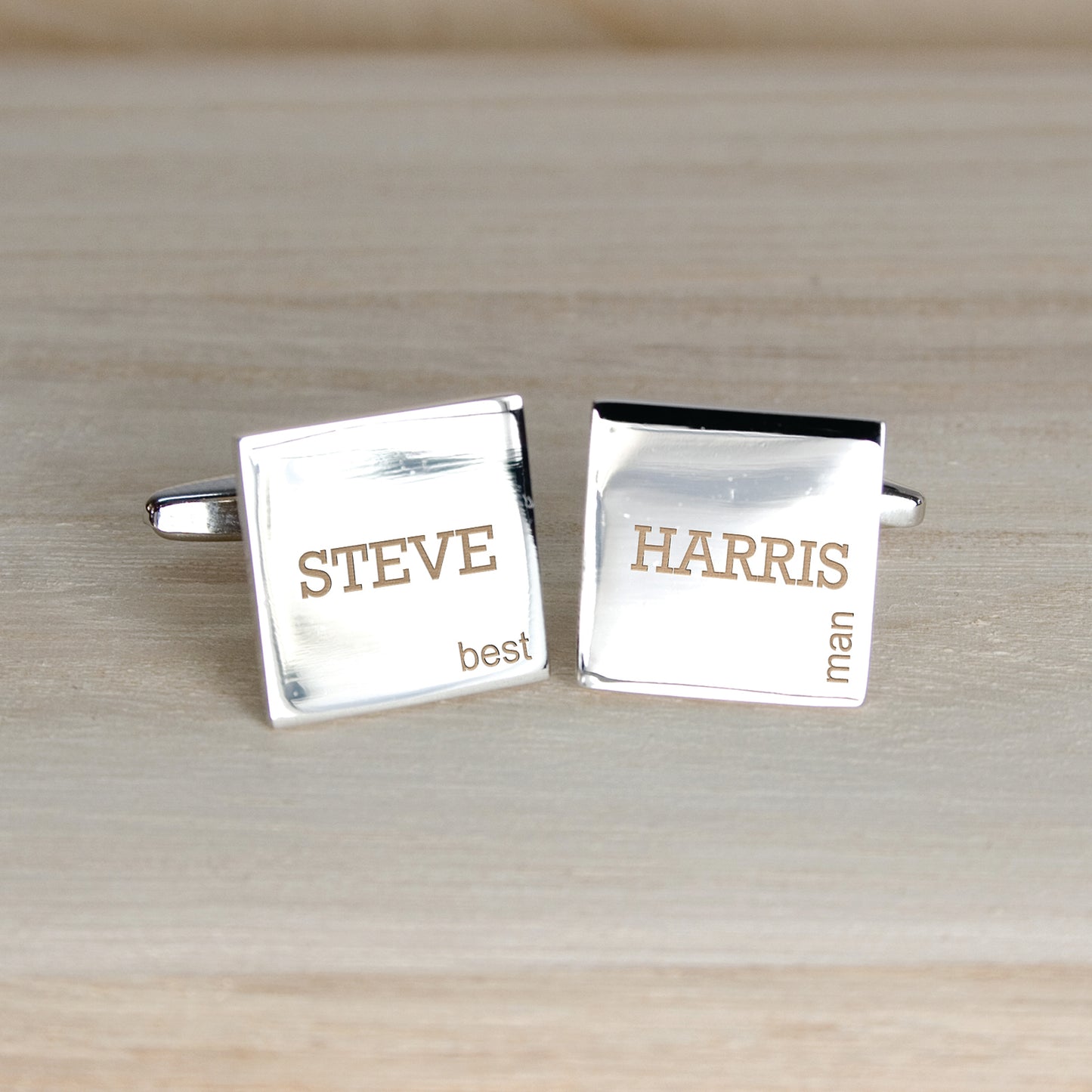 Personalised Square Cufflinks for Weddings