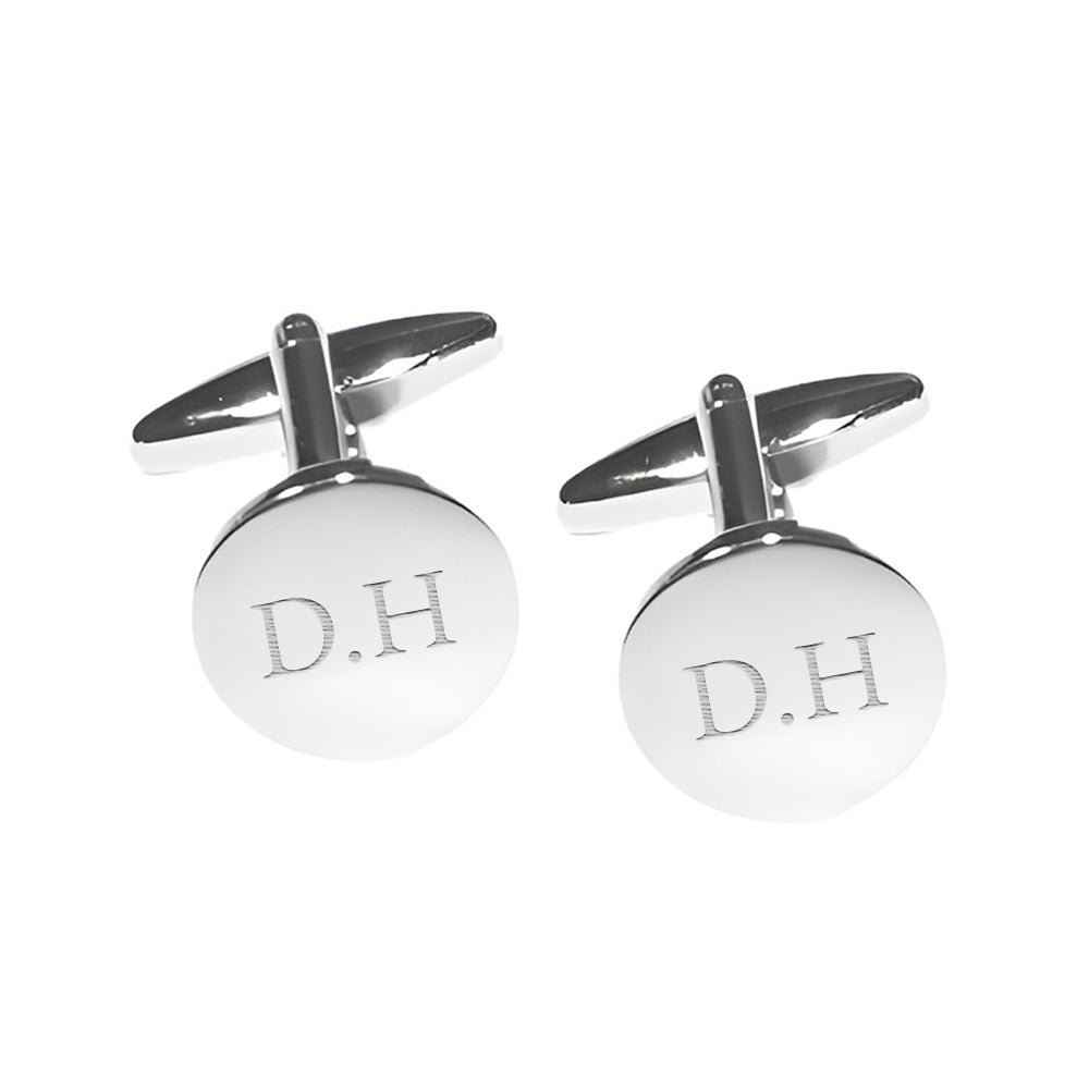 Personalised Silver-plated Round Cufflinks