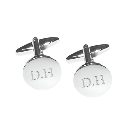 Personalised Silver-plated Round Cufflinks