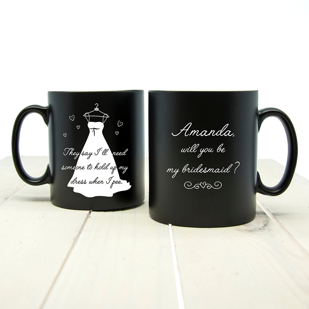 Personalised Help Me Bridesmaid Mug