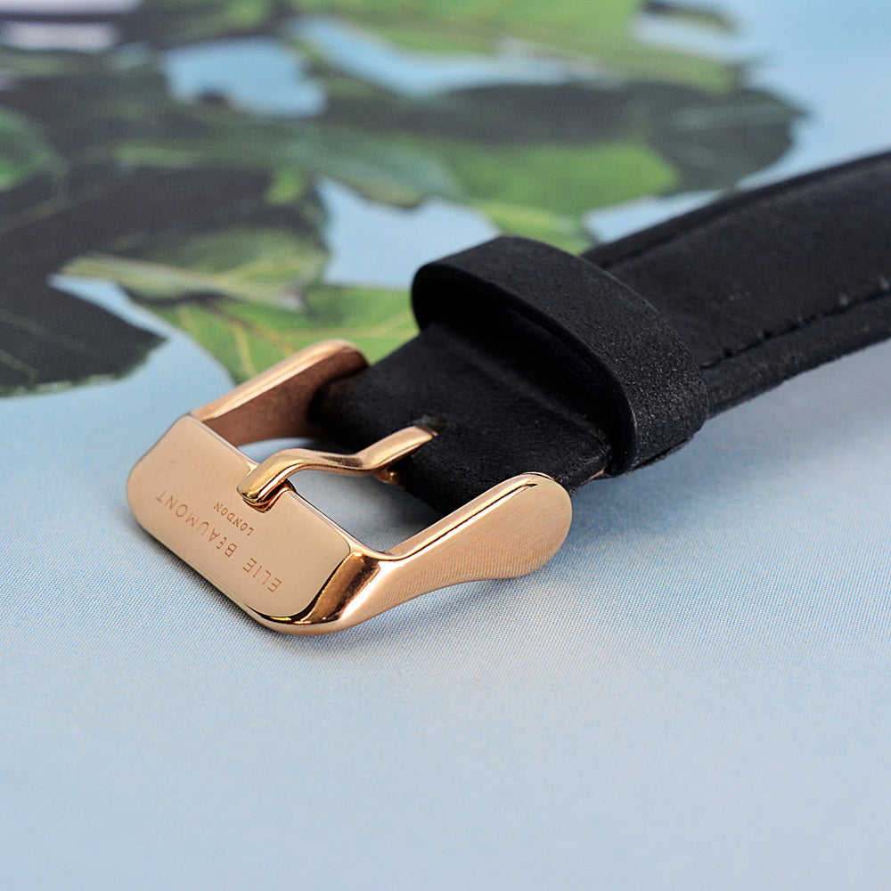 Men's Modern-Vintage Personalised Leather Watch In Black
