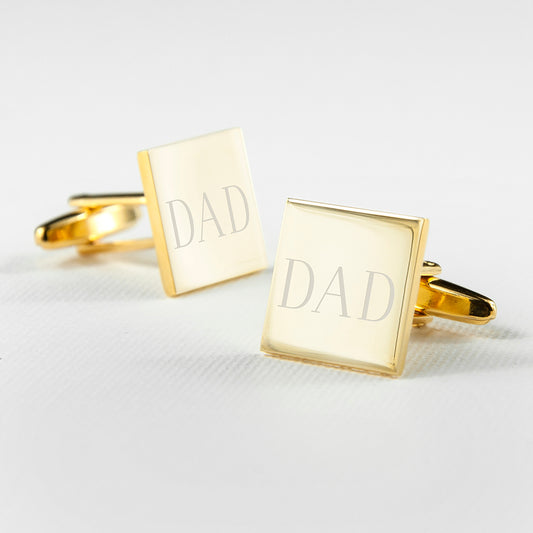 Personalised Gold-plated Square Cufflinks