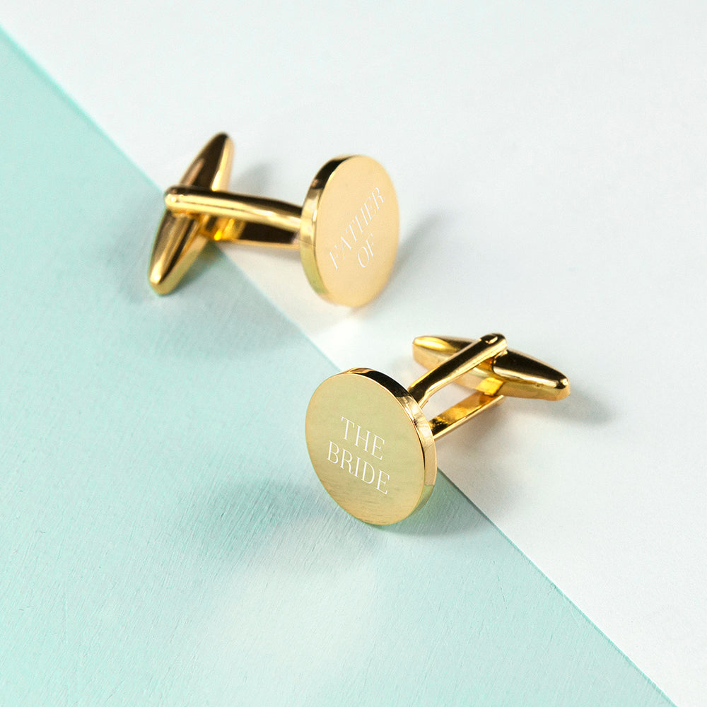 Personalised Gold-plated Round Cufflinks