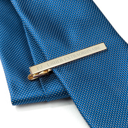 Personalised Gold Plated Tie Clip