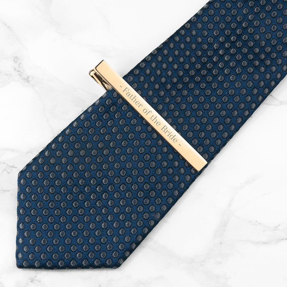 Personalised Gold Plated Tie Clip