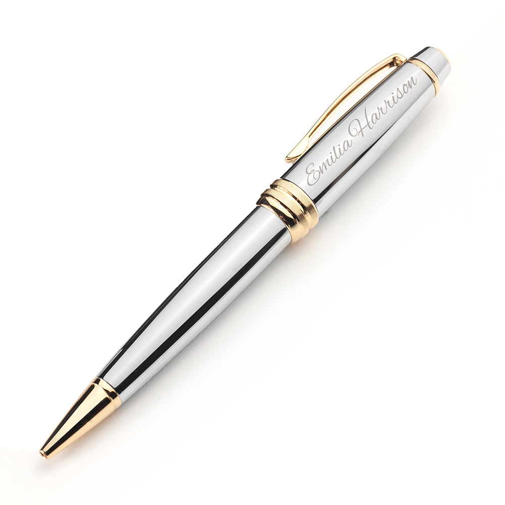 Personalised Cross Silver Gold Medallist Pen
