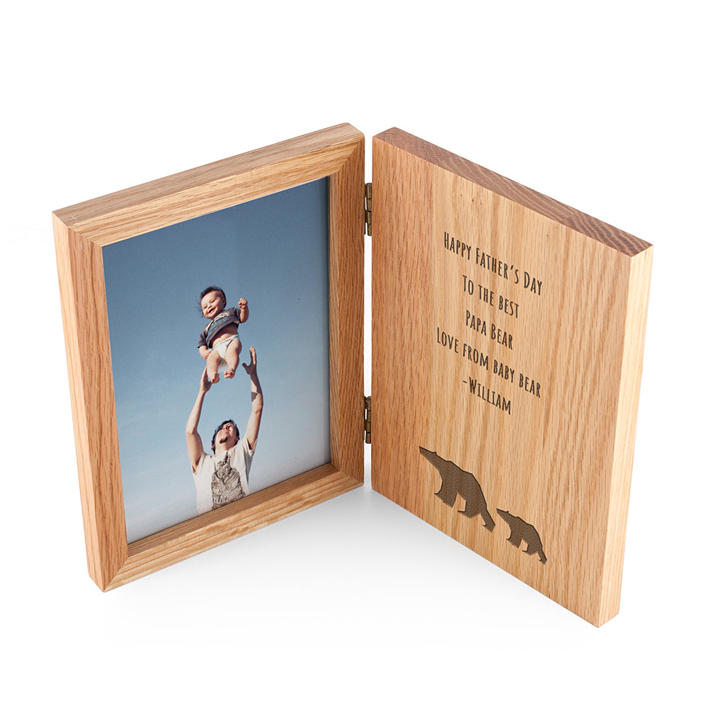 Engraved Father's Day Bear Book Photo Frame