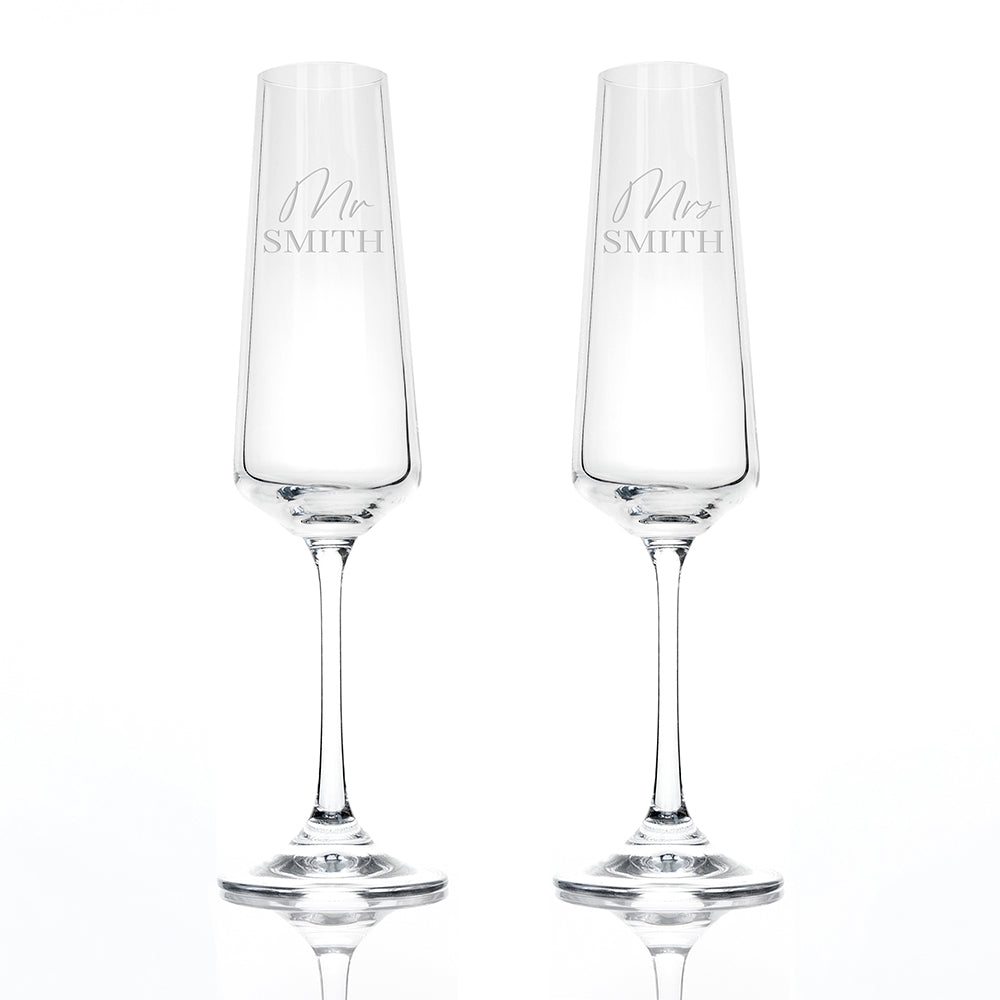 Personalised Couples Champagne Flute Set