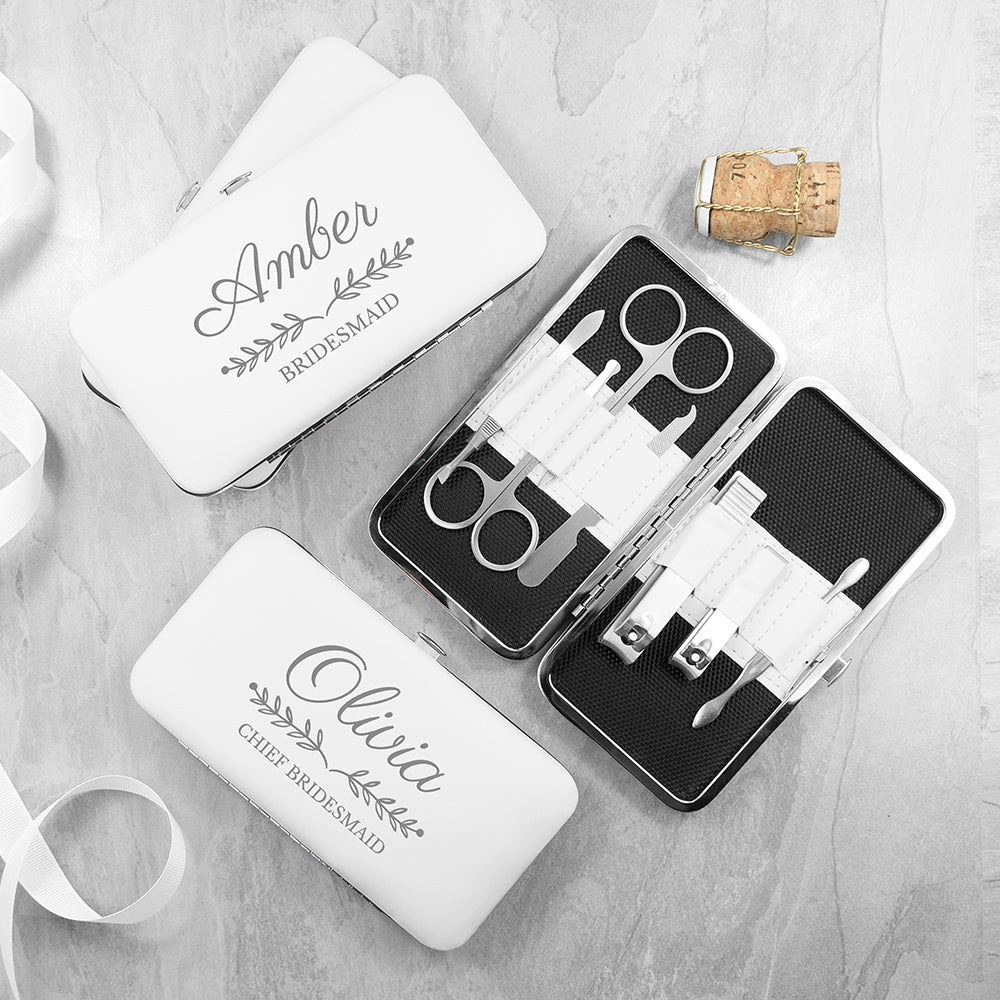 Personalised Bridal Party Manicure Set - White