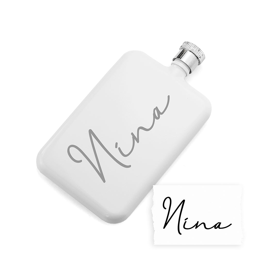Personalised Handwriting Slimline Flask